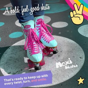 Moxi Beach Bunny Roller Skates for Women - Colorful, Precision-Fit Skate with High-Rebound Wheels, Moisture-Wicking Lining & Padding, Roller Skates