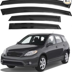 IG Window Visors Fit for 2003-2008 Toyota Matrix, Out-Channel Rain Guards Vent Wind Deflectors 4PC, Car Accessories for 2003-2008 Pontiac Vibe