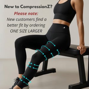 CompressionZ Women's Compression Leggings High Waisted Performance Shaping Gym, Pilates, Travel, Yoga, Workout Pants