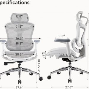 SIHOO Doro C300 Ergonomic Office Chair with Ultra Soft 3D Armrests, Dynamic Lumbar Support for Home Office Chair, Adjustable Backrest Desk Chair, Swivel Big and Tall Computer Chair (Grey)
