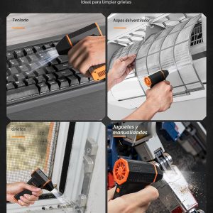 WOLFBOX MF50 Plumero de aire comprimido - Soplador eléctrico de aire de 110000RPM Super Power, soplador mini ajustable de 3 velocidades con carga rápida, soplador de polvo para computadora, teclado