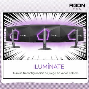 AOC Agon PRO - Monitor de juegos QD-OLED de 27 pulgadas, QHD 2560x1440, 240Hz, 0.03ms GtG, HDR400 True Black, sincronización adaptativa, altura ajustable, DisplayPort, HDMI, USB, altavoces