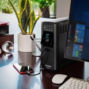 CyberPower CP1500PFCLCD PFC Sinewave UPS Battery Backup and Surge Protector, 1500VA/1000W, 12 Outlets, AVR, Mini Tower, UL Certified