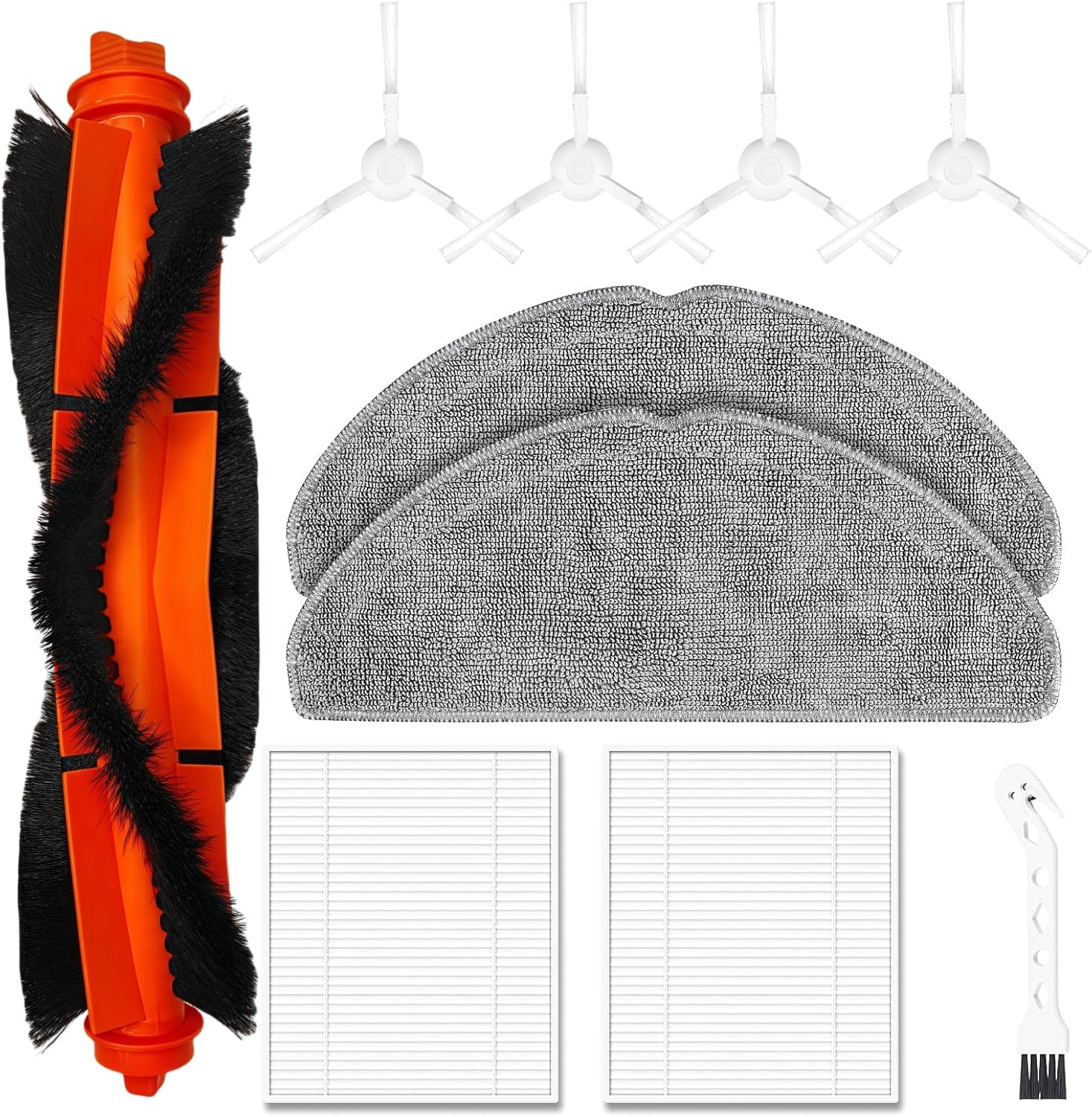 Kit de accesorios para aspiradora robot Xiaomi S20, 1 cepillo principal, 2 filtros HEPA, 4 cepillos laterales, 2 almohadillas de trapeador, 1 herramienta de limpieza, piezas de repuesto accesorios de