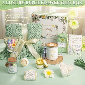 11 PCS Birthday Gifts for Women, Get Well Soon Gifts Baskets for Women Self Care Gifts, Spa Care Package After Surgery Thinking of You Sympathy Gift,Gift for Sick Friends Mom w/Blanket