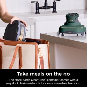 Ninja Crispi 5-in-1 Glass Air Fryer | 450°F, Nontoxic, 4QT & 6-Cup Containers & Lids | Microwave, Freezer, Dishwasher Safe | Max Crisp, Air Fry, Bake, Recrisp, Keep Warm | Brit. Racing Green, FN103BF