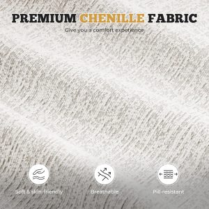 Sofá seccional modular moderno en forma de L de 122", sofás sin armazón para sala de estar con otomana, juego de sofá nube de chenilla convertible de 4 plazas, no requiere montaje, beige, 1 pieza