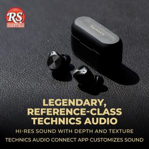 Technics Premium Hi-Fi True Wireless Bluetooth Earbuds with Advanced Noise Cancelling, 3 Device Multipoint Connectivity, Hi-Res Audio + Enhanced Calling Wireless Earbuds - EAH-AZ80-K (Black)