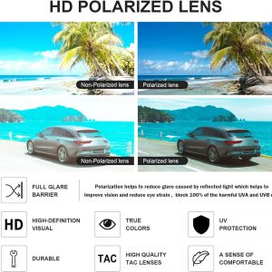 Pro Acme Semi-Rimless Polarized Sunglasses UV 400 Protection for Women Men