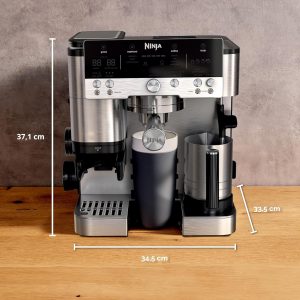 Ninja Luxe Café 3 en 1 - Máquina de café expreso, café por goteo y café frío | Molinillo de café integrado, espumador de leche, manipulación asistida y almacenamiento de accesorios de espresso