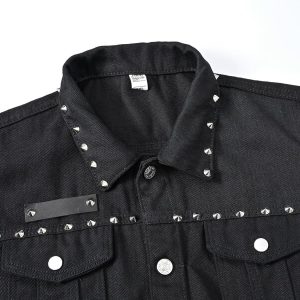 Chaleco de mezclilla punk para hombre Chaquetas sin mangas con remaches