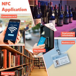 50 Pcs NFC Tags Sticker with Original NTAG215 Chip NFC Stickers Adhesive Labels Transparent RFID Tags Rewritable 504 Bytes Memory Suitable for All NFC-Enabled Devices and Smartphones