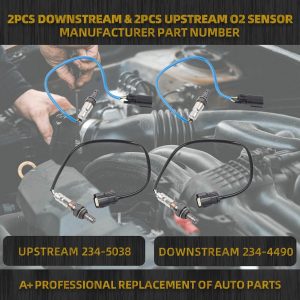 Dasbecan 234-5038 234-4490 O2 Oxygen Sensor 4PCS Compatible with Ford F150 F-150 3.7L Explorer Mustang Edge Fusion 3.5L Escape Flex Taurus MKZ MKX MKT MKS 2010-2016 Upstream & Downstream