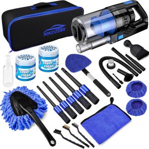 17pcs Car Detailing Kit Interior Cleaner, Car Interior Cleaning Kit with Handheld Car Vacuum, Car Detailing Brushes, Windshield Cleaning Tool, Car Cleaning Supplies, Car Accessories for Men, Women