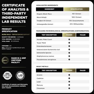 ULTRA MALE® Premium Testosterone Booster for Men w. 100:1 Shilajit, 40:1 Black Maca, Ashwagandha 25%, Tongkat Ali 10% - Clinical Strength Male Enhancing Testosterone Supplement for Men Health Libido+