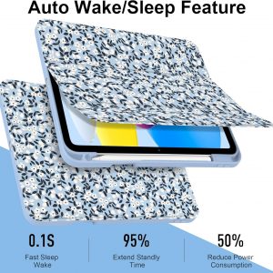 MecBevia Funda para iPad de 11 pulgadas A16 (11ª generación 2025) / iPad de 10.9 pulgadas (10.ª generación 2022) A3354, A3355, A3356, A2696, A2757, A2777 – Soporte para lápiz integrado y encendido