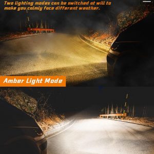 Zmoon Luces antiniebla LED de conducción para motocicleta, 60 W, cápsulas LED blancas y ámbar, luces de proyector auxiliar de 1.3 pulgadas, compatible con Jeep, tractor, camión, ATV, UTV, SUV, barco, etc. (paquete de 2)