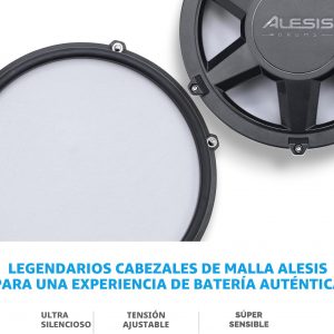 Alesis Nitro Max Kit - Juego de batería eléctrica con almohadillas de malla silenciosas, caja de doble zona de 10 pulgadas, Bluetooth, más de 440 sonidos auténticos, Drumeo, USB MIDI, pedal de patada