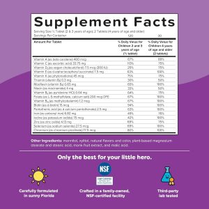 Renzo's Picky Eater Kids Multivitamin with Iron - Dissolvable Kids Vitamins with Iron, Zinc, Vitamin C, Vitamin D, E & K, Sugar-Free Melty Tabs, Orange Flavor, 60-Count (1-2 Month Supply)