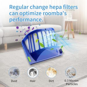 Kit de piezas de repuesto cepillo batidor flexible de cerdas y filtro Aero Vac y cepillo lateral compatible con iRobot Roomba 600 Series 595 610 614 618 620 630 640 650 660 680 685 690 692 694 695