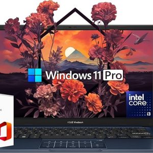 ASUS Vivobook Laptop 2025 Ultra Portable Business Computer, 14" FHD Display, 16GB RAM, 1TB Storage (512GB SSD + 500GB Ext), 6-Core Intel i3-1315U, MarxsolAccessory, Win 11 Pro, Lifetime Office 2024