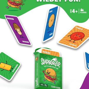 Slapburger Card Game - Fast-Paced Kids and Family Games for Ages 4 and Up - Fun Card Game for Birthdays, Classroom, Camping, Game Night & Friends - Easy to Play, 2 to 6 Players, 15 Minutes Playtime