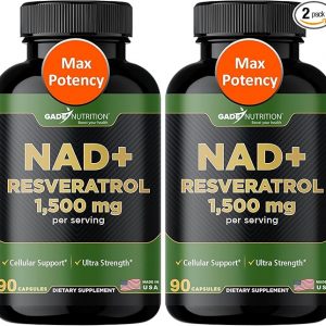 Gade Nutrition NAD Supplement with Resveratrol | Nicotinamide Plus in Capsules Made in USA | Antioxidant Healthy Aging Supplement (Pack of 2)