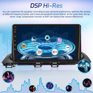 [8 Core Qualcomm 4+64G] for Mazda 3 Axela 2014-2019 Car Radio with Wireless Carplay and Android Auto - 9 Inch 1280 * 720 IPS Touchscreen Android Car Stereo - DSP/GPS/WiFi/SWC + AHD Backup Camera