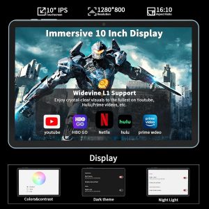2026 Android tablet 10 inch, Android 15 Tablet with Keyboard, 24GB+256GB+2TB Expand, 2 in 1 Tablets with Gemini AI, 8-Core, 8000mAh, Widevine L1, GMS, Tablets PC with Case, Mouse, Stylus (Black Case)