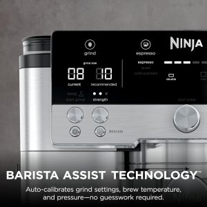 Ninja Luxe Café 3 en 1 - Máquina de café expreso, café por goteo y café frío | Molinillo de café integrado, espumador de leche, manipulación asistida y almacenamiento de accesorios de espresso