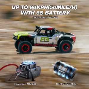 FMS 1/7 Ford Bronco RTR EB Fast RC Truck – Licensed by Ford & RTR Vehicles, 80km/h Short Course Truck, 4WD Brushless RC Car, CNC Metal Parts, Off-Road Rock Crawler 4x4 for Adults (2024 paint scheme)