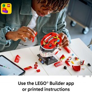 LEGO Editions Scuderia Ferrari HP Charles Leclerc Helmet - Building Set for Teens, Ages 14+ - Collectible F1 Display - Bedroom or Home Office Decor - Gift for Formula 1 Fans - 43014