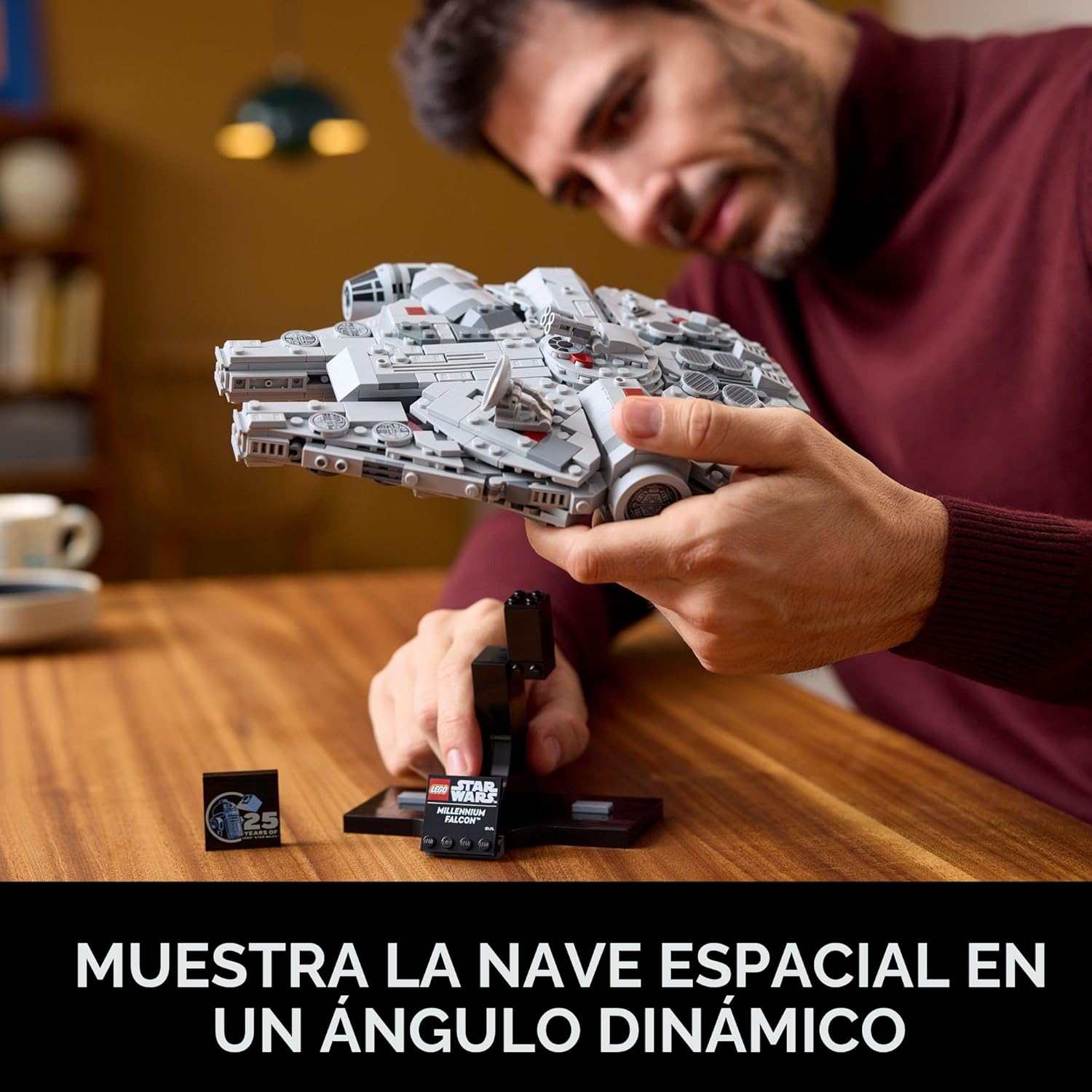 LEGO Star Wars Millennium Falcon A New Hope modelo coleccionable del 25 aniversario – Juegos de construcción de bricolaje para adultos, hombres y mujeres, a partir de 18 años – Viene con soporte de exhibición – Regalo de Star Wars – 75375