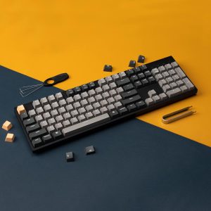 Keychron C2 Pro Wired Custom Mechanical Keyboard Full Size Layout QMK/VIA Programmable Macro RGB Backlit with Hot-Swappable Keychron K Pro Red Switch OEM Profile PBT Keycaps for Mac Windows Linux