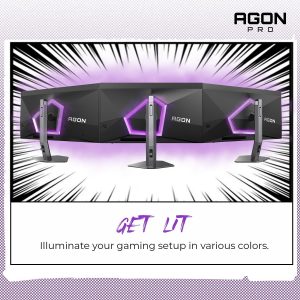 AOC Agon PRO AG276QZD2 - Monitor de juegos OLED de 27 pulgadas, 2560 x 1440, 240 Hz 0.03 ms, compatible con G-SYNC, PS5 Switch, brillante, negro (renovado)