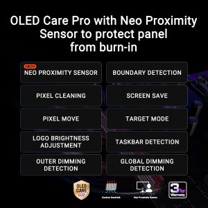 ASUS ROG Strix 34” Ultrawide QD-OLED HDR Gaming Monitor (XG34WCDG) - 3440x1440, 175Hz, 0.03ms, OLED Care Pro, True 10-bit, G-SYNC Compatible, DisplayWidget, Extreme Low Motion Blur, 3 yr Warranty