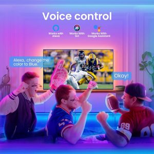 TJOY 100ft Smart Led Strip Lights for Bedroom, Work with Alexa, RGB Color Changing Music Sync Led Lights with App Remote,Multi-Color Wireless Led Strip Lighting for Bedroom (APP+Remote+Voice)