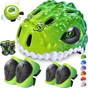 Toddler/Kids Bike Helmet Set for Boys Girls 3D Adjustable Kids Helmet Protective Gear Set Knee Elbow Wrist Pads and Multi-Sports Skateboard Scooter Cycling Roller Balance Bike