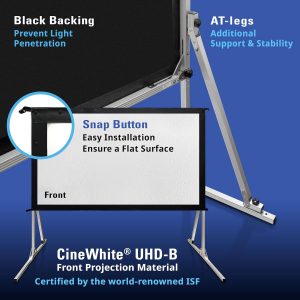 Elite Screens Yard Master 2, 110-INCH Outdoor Projector Screen with Stand 16:9, 8K 4K Ultra HD Fast Fold Portable Movie Screen Foldable Easy Snap On Cinema Theater, OMS110H2