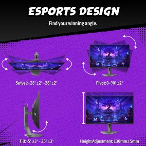 AOC Agon PRO - Monitor de juegos QD-OLED de 27 pulgadas, QHD 2560x1440, 240Hz, 0.03ms GtG, HDR400 True Black, sincronización adaptativa, altura ajustable, DisplayPort, HDMI, USB, altavoces