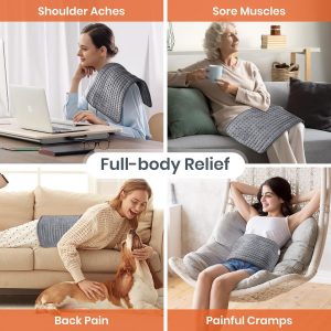 Heating Pad for Back Pain Relief, Heating Pads for Period Cramps with 9 Heat Settings & 4 Timers Auto-off, Machine Washable, Dry & Moist Heat, Soft Electric Heating Pad for Sore Muscles,Gift,12''×24''