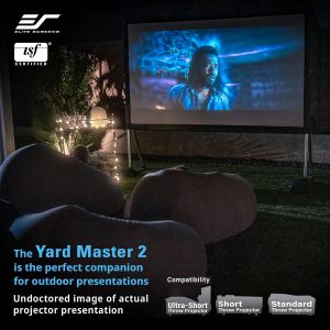 Elite Screens Yard Master 2, 110-INCH Outdoor Projector Screen with Stand 16:9, 8K 4K Ultra HD Fast Fold Portable Movie Screen Foldable Easy Snap On Cinema Theater, OMS110H2