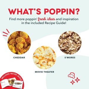 DASH Fresh Pop Popcorn Maker - Oil-Free, Air Popcorn Popper - With Measuring Cup & Recipe Guide - Perfect for Movie Nights - 16 Cups, White