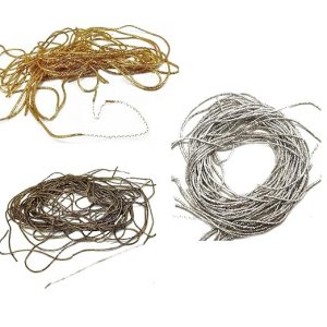 Zardosi Flexible 1mm French Bullion Wires [3 Metallic Colors x 0.29 OZ Each, Total 0.88 OZ / 25 Grams] Spring Nakshi Copper Metallic Thread for Embroidery and Jewelry Making