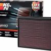 K&N High-Flow Original Lifetime Engine Air Filter: Increase Power: Premium, Washable: Compatible with 2014-2024 TOYOTA: Tacoma, Tundra, Sequoia, 33-5017