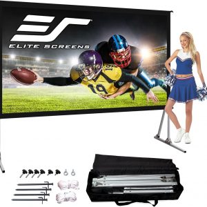 Elite Screens Yard Master 2, 110-INCH Outdoor Projector Screen with Stand 16:9, 8K 4K Ultra HD Fast Fold Portable Movie Screen Foldable Easy Snap On Cinema Theater, OMS110H2