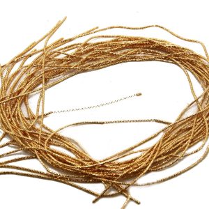 Zardosi Flexible 1mm French Bullion Wires [3 Metallic Colors x 0.29 OZ Each, Total 0.88 OZ / 25 Grams] Spring Nakshi Copper Metallic Thread for Embroidery and Jewelry Making