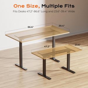 Huuger Dual Motor Electric Standing Desk Frame, Sit Stand up Desk Leg for 47.2” to 86.6” Desktop, Computer Desk Leg with Cable Tray, 3 Memory Height Presets, 2 Hooks, Black Frame Only