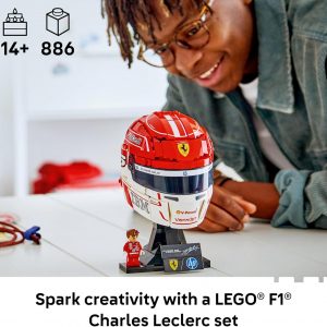 LEGO Editions Scuderia Ferrari HP Charles Leclerc Helmet - Building Set for Teens, Ages 14+ - Collectible F1 Display - Bedroom or Home Office Decor - Gift for Formula 1 Fans - 43014