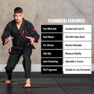 Elite Sports BJJ GI for Men IBJJF Kimono BJJ Jiujitsu GIS W/Preshrunk Fabric & Free Belt (See Special Sizing Guide)